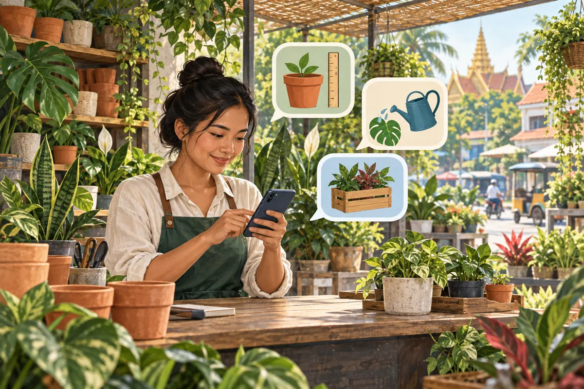Pot Size or Pickup Question? Telegram Topics for Cambodian Plant Shops