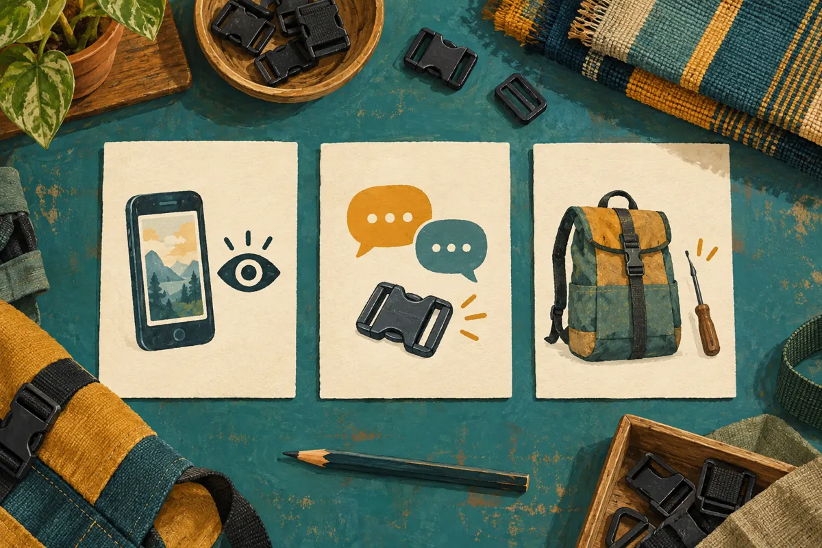 Three separate illustrated cards represent post views, useful repair questions, and confirmed repair work.