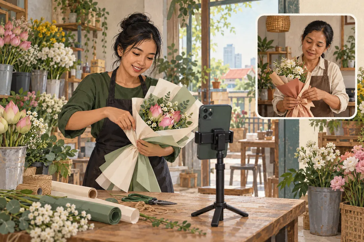 Can Another Florist Build on Your Demo? A TikTok Stitch Workflow for Cambodian Flower Shops