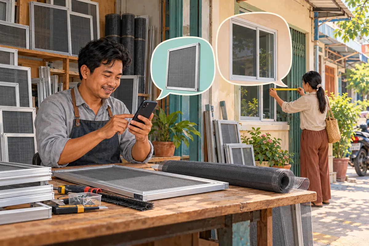 Where Should Buyers Send Window Photos? Telegram Channel DMs for Cambodian Mosquito-Screen Shops