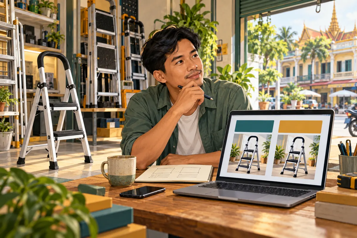 Storage Space or Setup Steps? YouTube Title Testing for Cambodian Ladder Shops